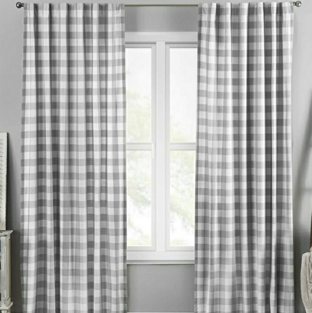 Buffalo Check Window Curtains - 2 Panels Included